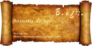 Bozsoky Ábel névjegykártya