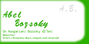 abel bozsoky business card